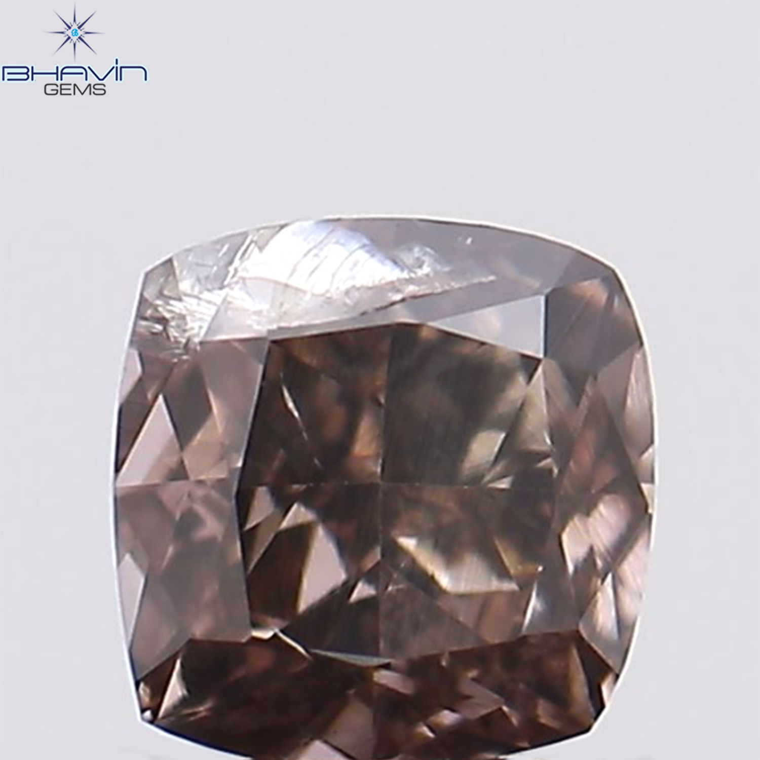 0.26 CT Cushion Shape Natural Diamond Pink Brown Color SI2 Clarity (3.46 MM)