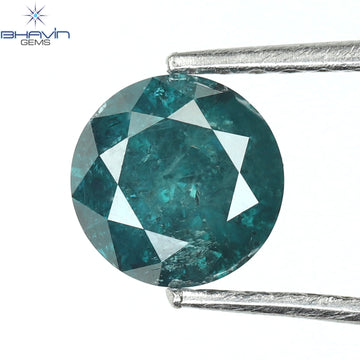 0.70 CT Natural Round Diamond Enhanced Blue Color Clarity I3 (5.67 MM)