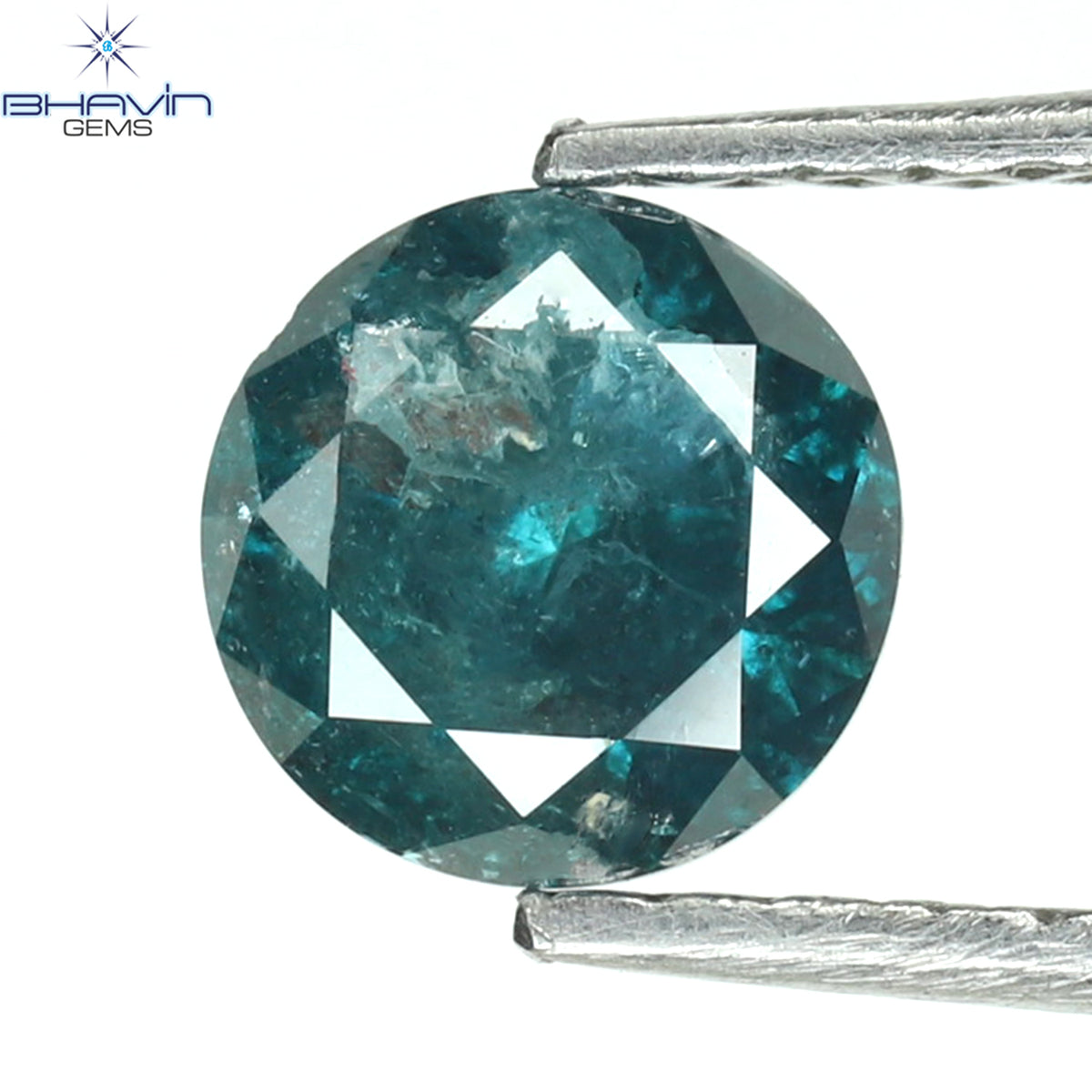 0.73 CT Natural Round Diamond Enhanced Blue Color Clarity I3 (5.55 MM)