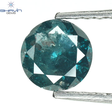 0.73 CT Natural Round Diamond Enhanced Blue Color Clarity I3 (5.55 MM)