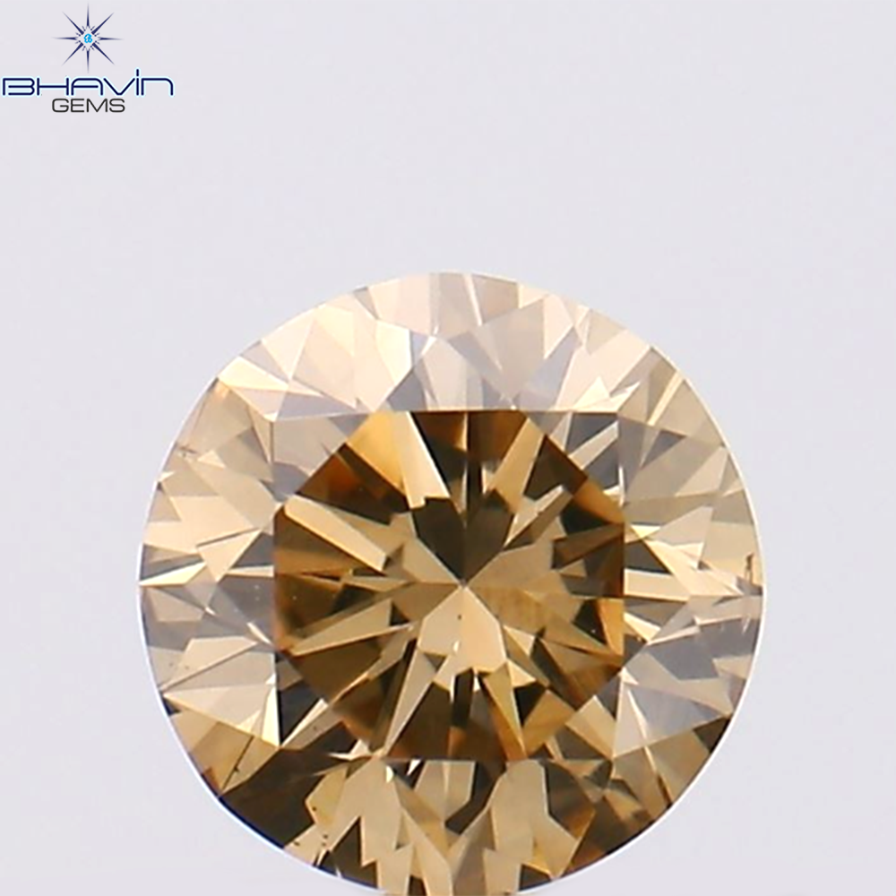 0.28 CT Round Shape Natural Loose Diamond Brown Color VS1 Clarity (4.13 MM)