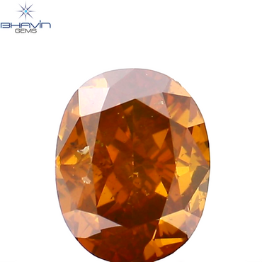 1.02 CT Oval Shape Natural Diamond Orange Color SI2 Clarity (6.56 MM)