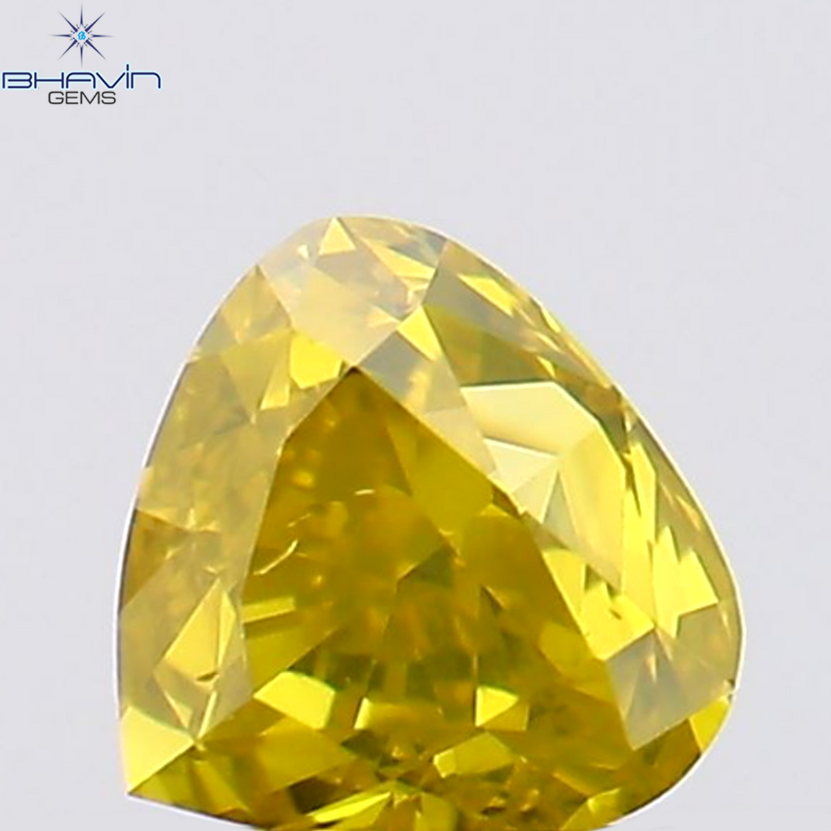 0.25 CT ハート シェイプ ナチュラル ダイヤモンド イエロー カラー VS2 クラリティ (3.73 MM)