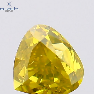 0.25 CT ハート シェイプ ナチュラル ダイヤモンド イエロー カラー VS2 クラリティ (3.73 MM)