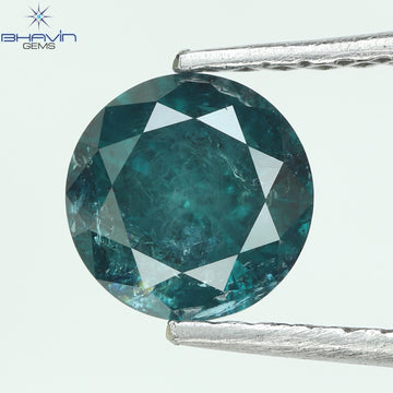 0.73 CT Natural Round Diamond Enhanced Blue Color Clarity I3 (5.72 MM)