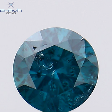0.20 CT ラウンド シェイプ ナチュラル ダイヤモンド ブルー カラー SI2 クラリティ (3.81 MM)