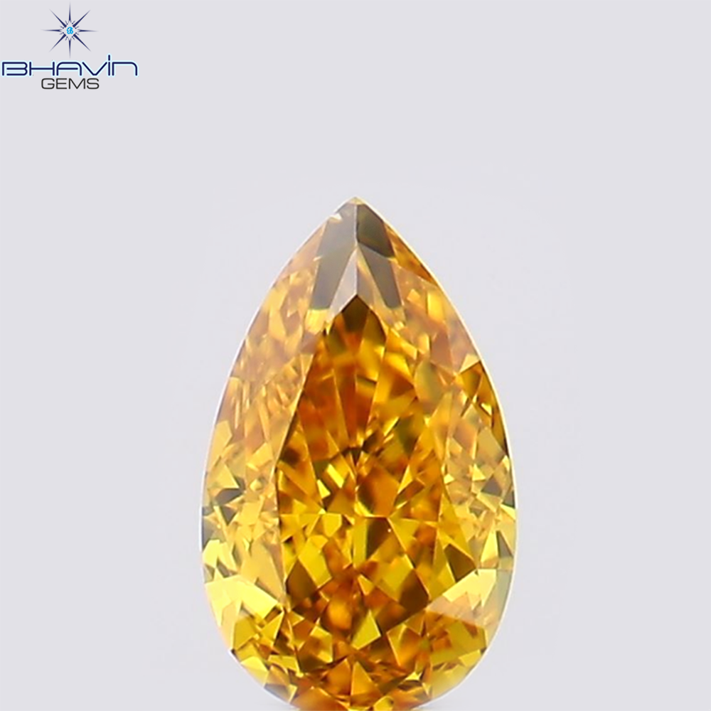 0.28 CT ペアシェイプ ナチュラル ダイヤモンド 強化オレンジ色 VS1 クラリティ (5.13 MM)