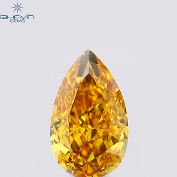 0.28 CT ペアシェイプ ナチュラル ダイヤモンド 強化オレンジ色 VS1 クラリティ (5.13 MM)