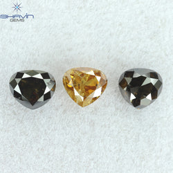 1.43 CT/3 PCS Heart Shape Natural Diamond Mix Color I3 Clarity (4.40 MM)