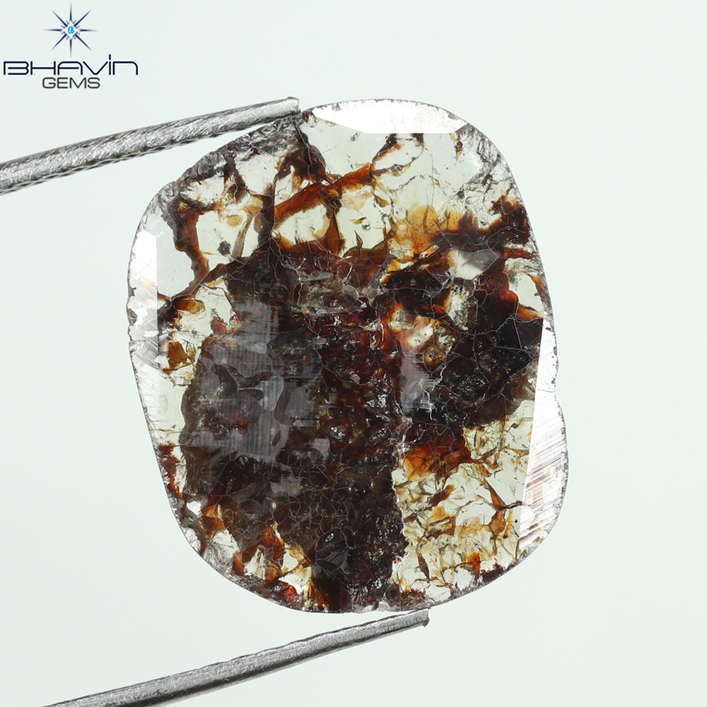 3.54 CT Slice Shape Natural Loose Diamond Brown Color I3 Clarity (16.30 MM)
