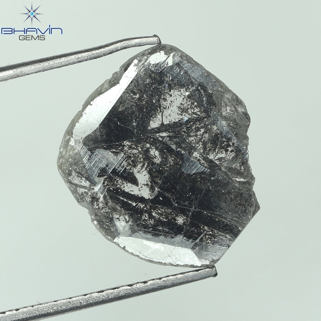 1.96 CT Slice Natural Diamond  Salt And Pepper Color Clarity I3 (12.35 MM)