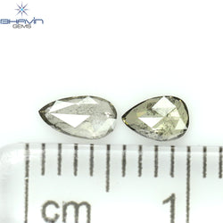 0.22 CT/2 Pcs Pear Shape Natural Loose Diamond Salt And Pepper Color I3 Clarity (4.88 MM)