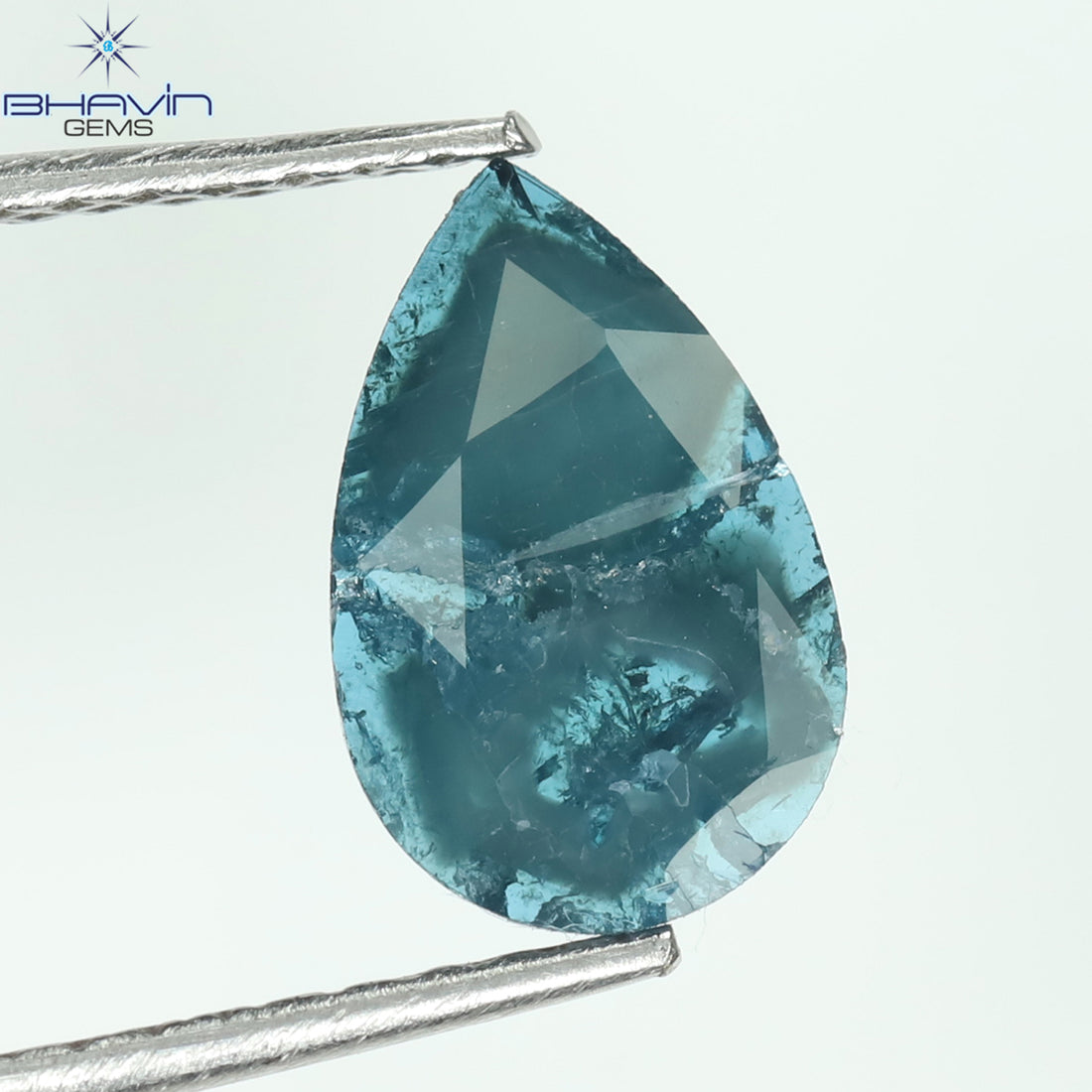 0.61 CT Natural Pear Diamond Enhanced Blue Color Clarity I3 (9.50 MM)