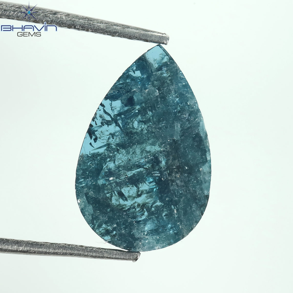 0.73 CT Natural Pear Diamond Enhanced Blue Color Clarity I3 (10.72 MM)