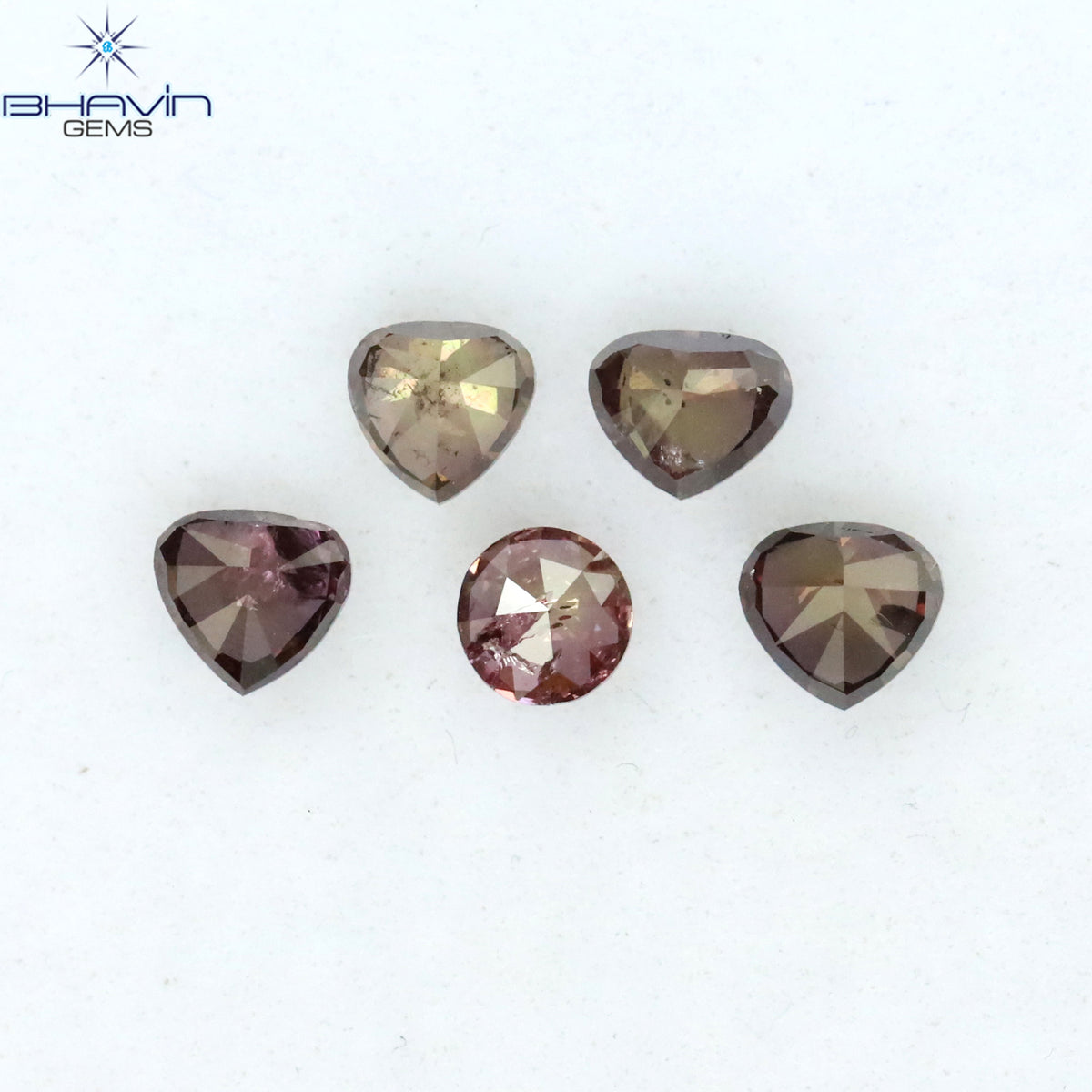 0.42 CT/4 ピース ミックス シェイプ ナチュラル ダイヤモンド ピンク カラー SI クラリティ (3.83 MM)