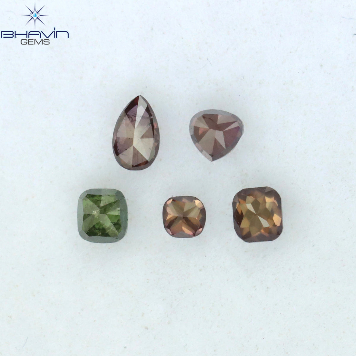 0.56 CT/5 Pcs Natural Mix Diamond Enhanced Pink Color Clarity SI2 (4.05 MM)