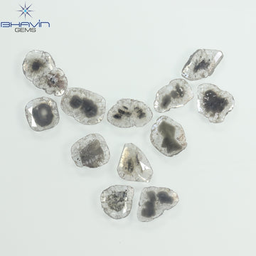 4.46 CT (12 Pcs) Slice Natural Diamond Salt And Pepper Color Clarity I3 (9.90 MM)