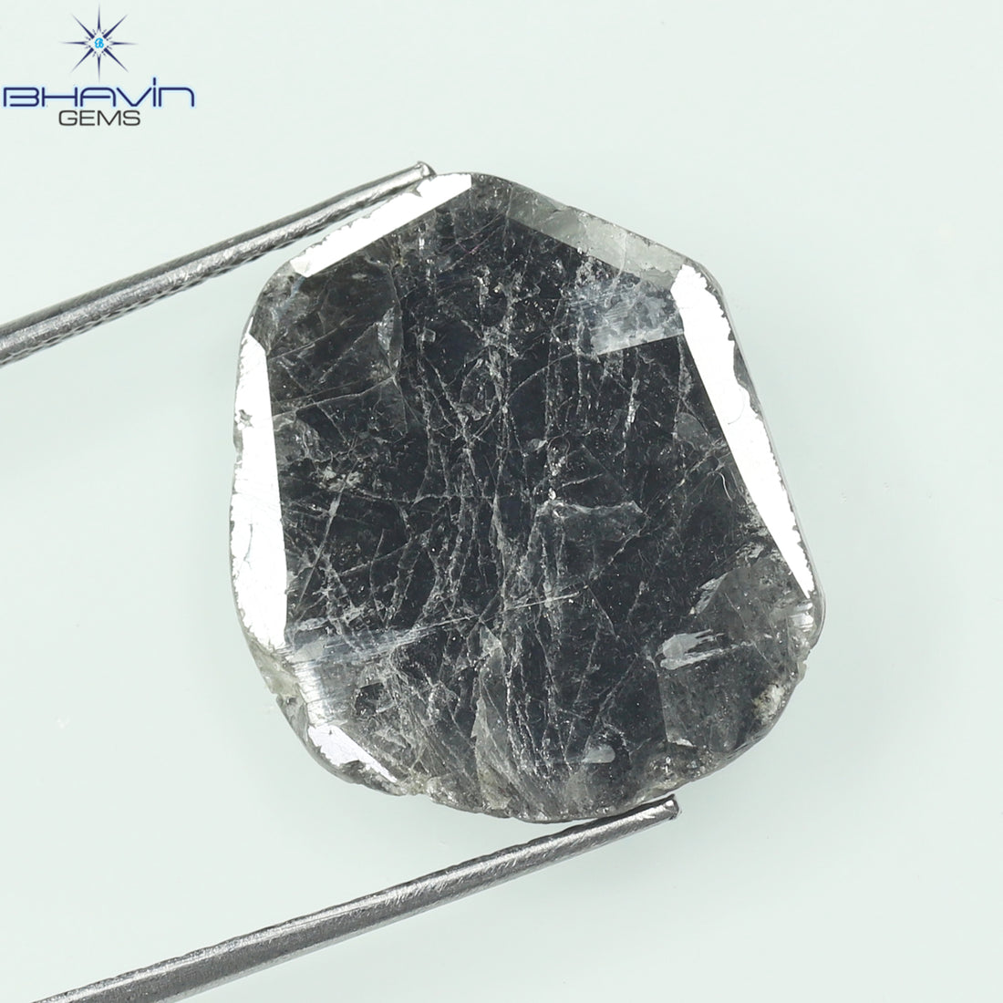 5.70 CT Natural Slice Diamond Salt And Pepper Color Clarity I3 (17.50 MM)