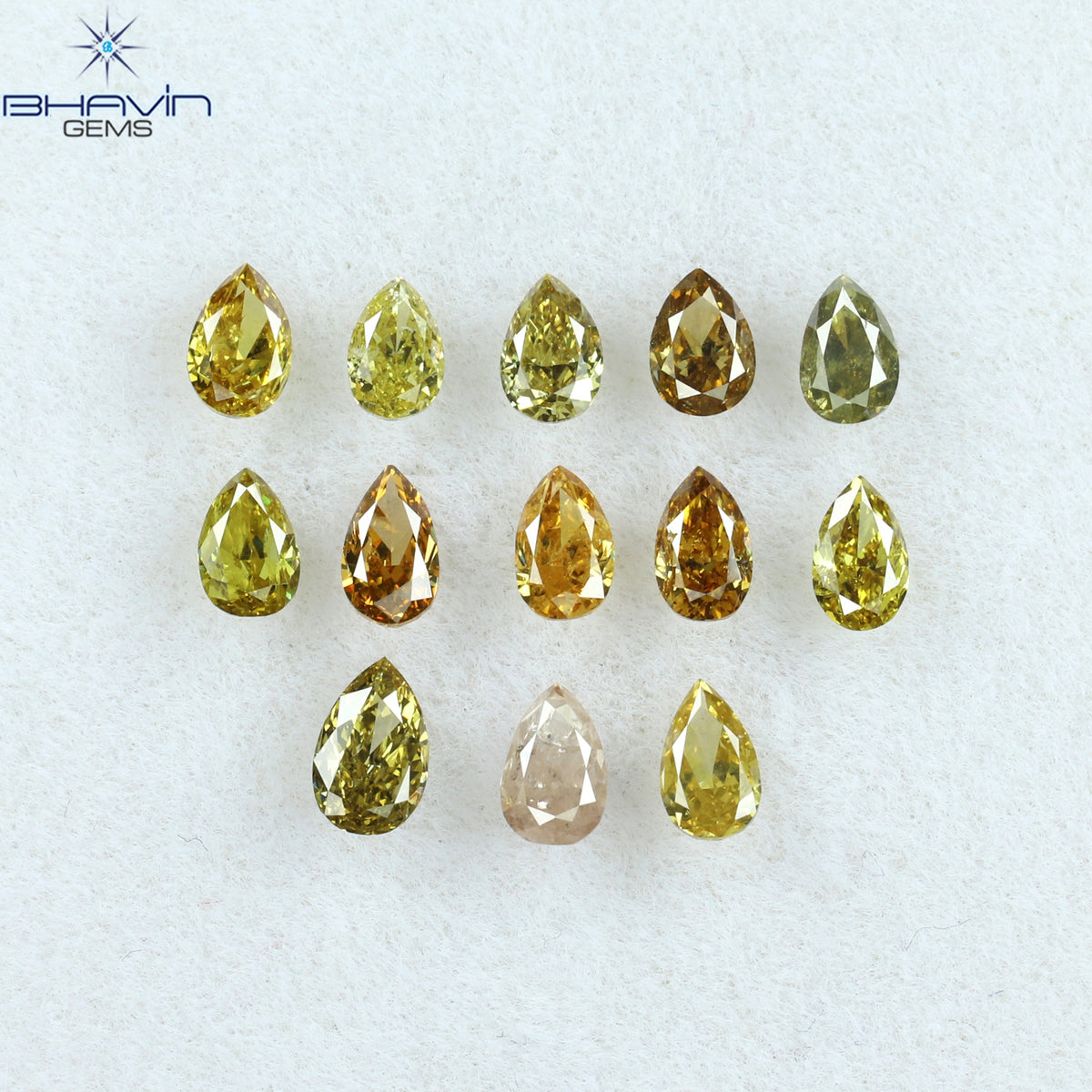 0.12 CT ペアシェイプ ナチュラル ダイヤモンド ブラウン カラー VS1 クラリティ (5.61 MM)