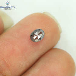 0.36 CT オーバルシェイプ ナチュラル ダイヤモンド ソルト アンド パッパー カラー I3 クラリティ (4.66 MM)
