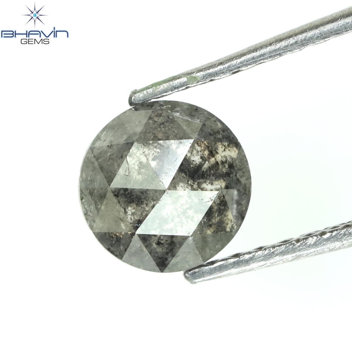 1.04 CT ラウンド シェイプ ナチュラル ダイヤモンド ソルト アンド ペッパー カラー I3 クラリティ (6.10 MM)