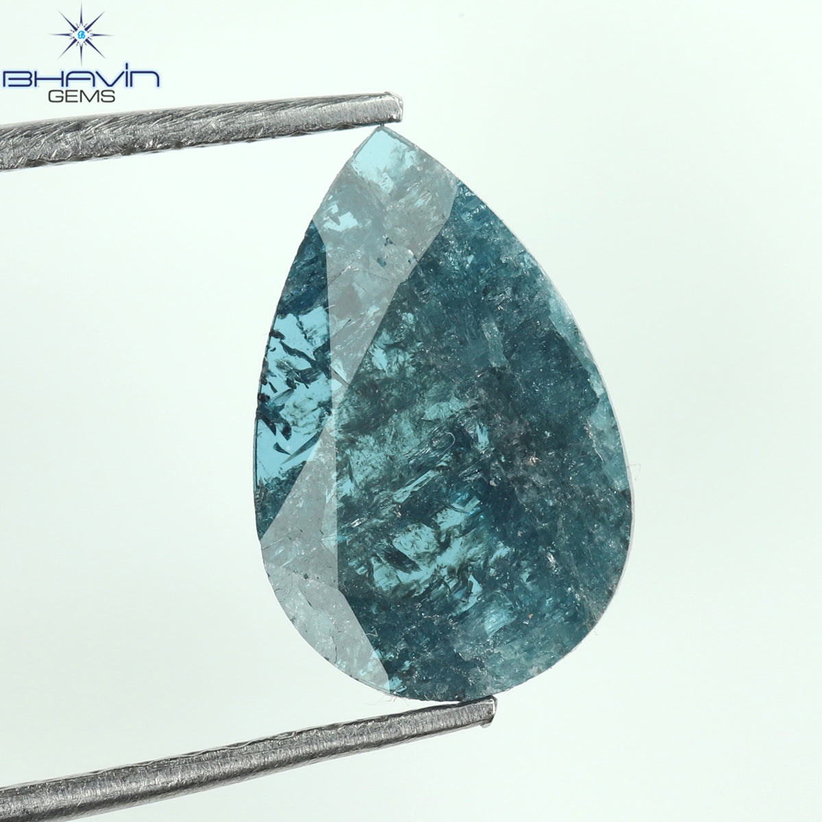 0.73 CT Natural Pear Diamond Enhanced Blue Color Clarity I3 (10.72 MM)
