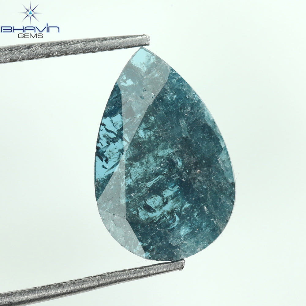 0.73 CT ペアシェイプ ナチュラル ダイヤモンド ブルー カラー I3 クラリティ (10.72 MM)