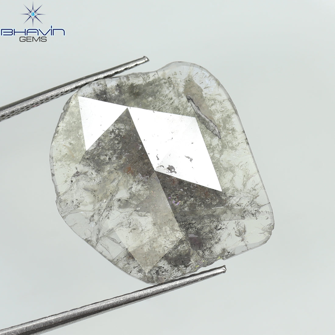5.25 CT Natural Slice Diamond Salt And Pepper Color Clarity I3 (18.23 MM)