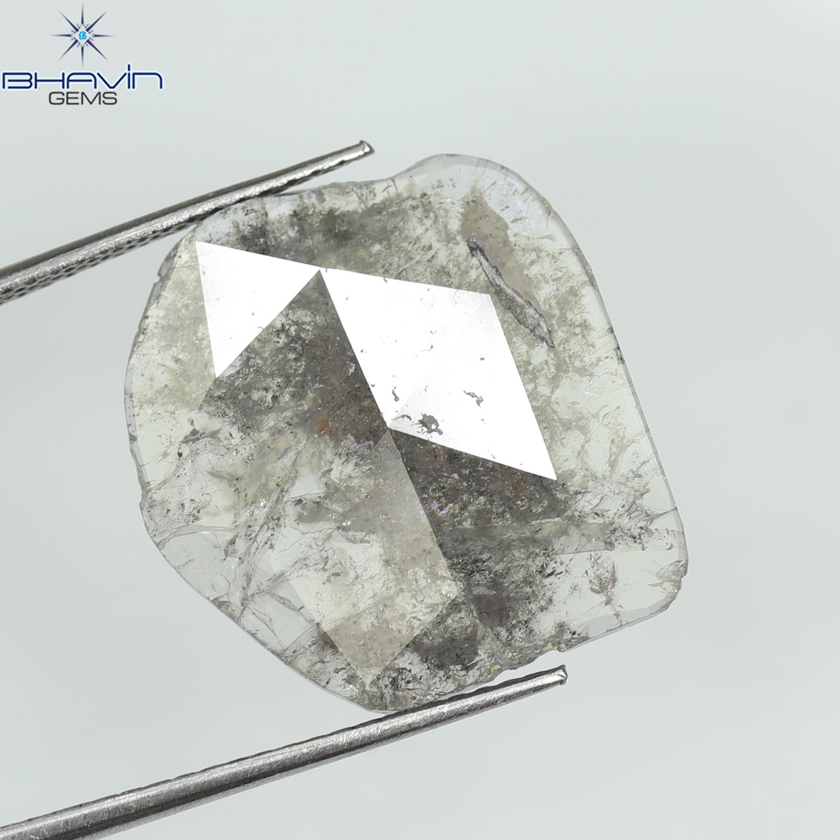 5.25 CT Natural Slice Diamond Salt And Pepper Color Clarity I3 (18.23 MM)