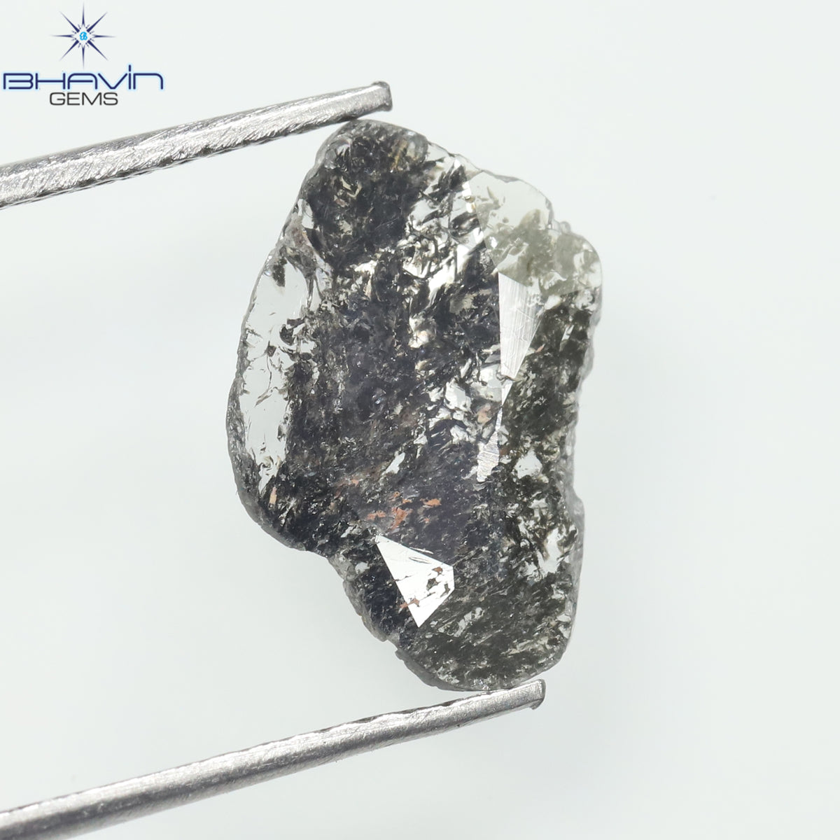 1.04 CT スライス シェイプ ナチュラル ダイヤモンド ソルト アンド ペッパー カラー I3 クラリティ (11.80 MM)