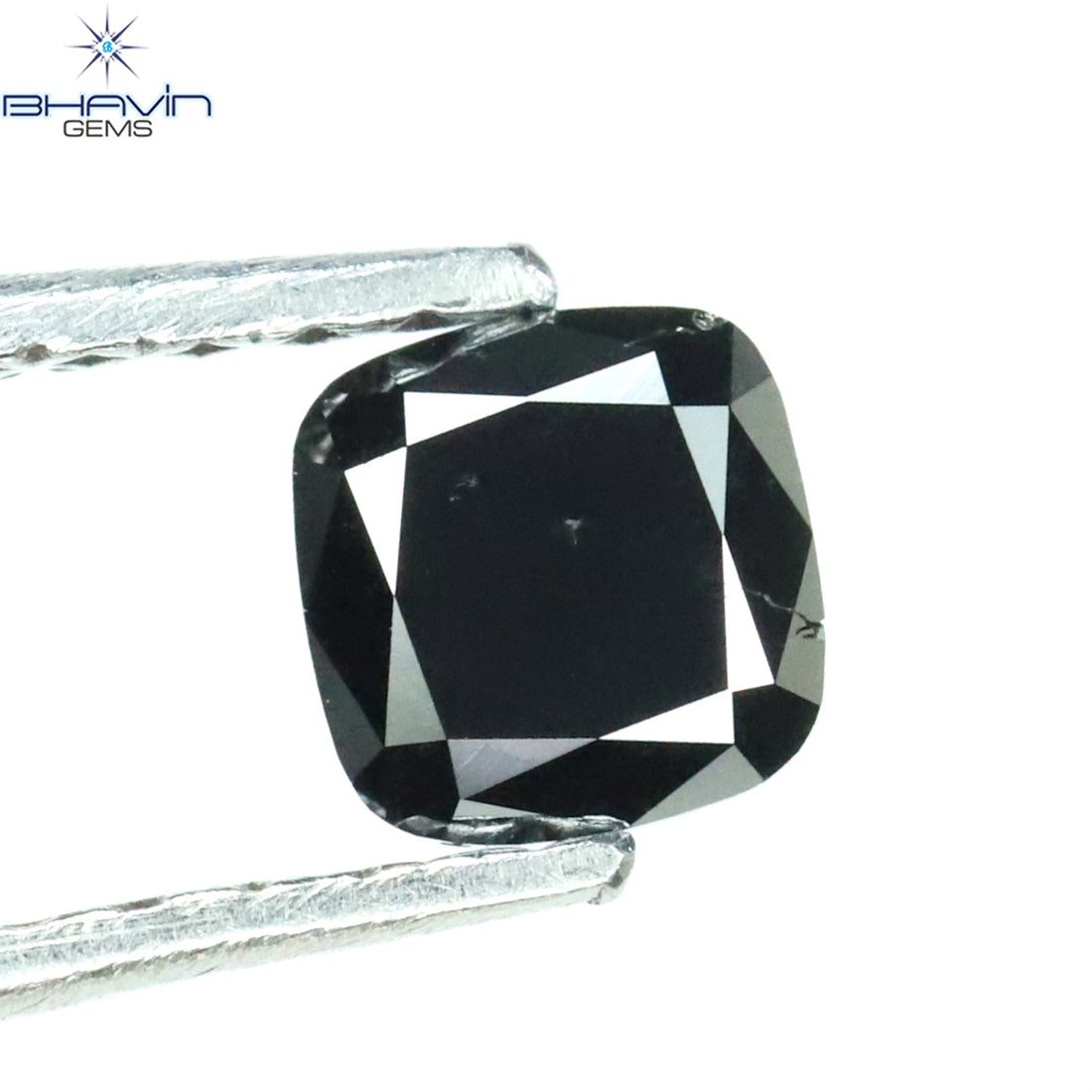 0.46 CT Natural Cushion Diamond Enhanced Black Color Clarity Opaque (4.20 MM)