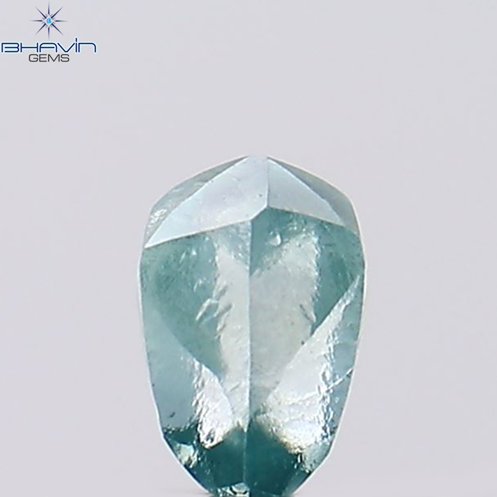 0.36 CT Rough Natural Diamond Enhanced Greenish Blue Color Clarity VS1 (4.78 MM)