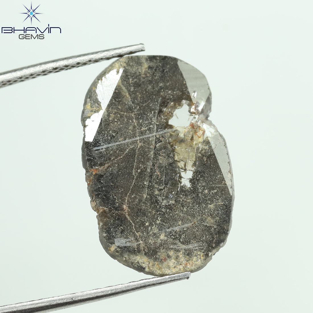 3.00 CT Natural Slice Diamond Salt And Pepper Color Clarity I3 (17.17 MM)