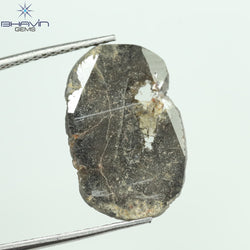 3.00 CT Slice Shape Natural Diamond Salt And Pepper Color I3 Clarity (17.17 MM)