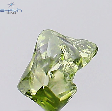 0.62 CT, Rough Shape, Natural Diamond, Green Color, VS2 Clarity (5.96 MM)