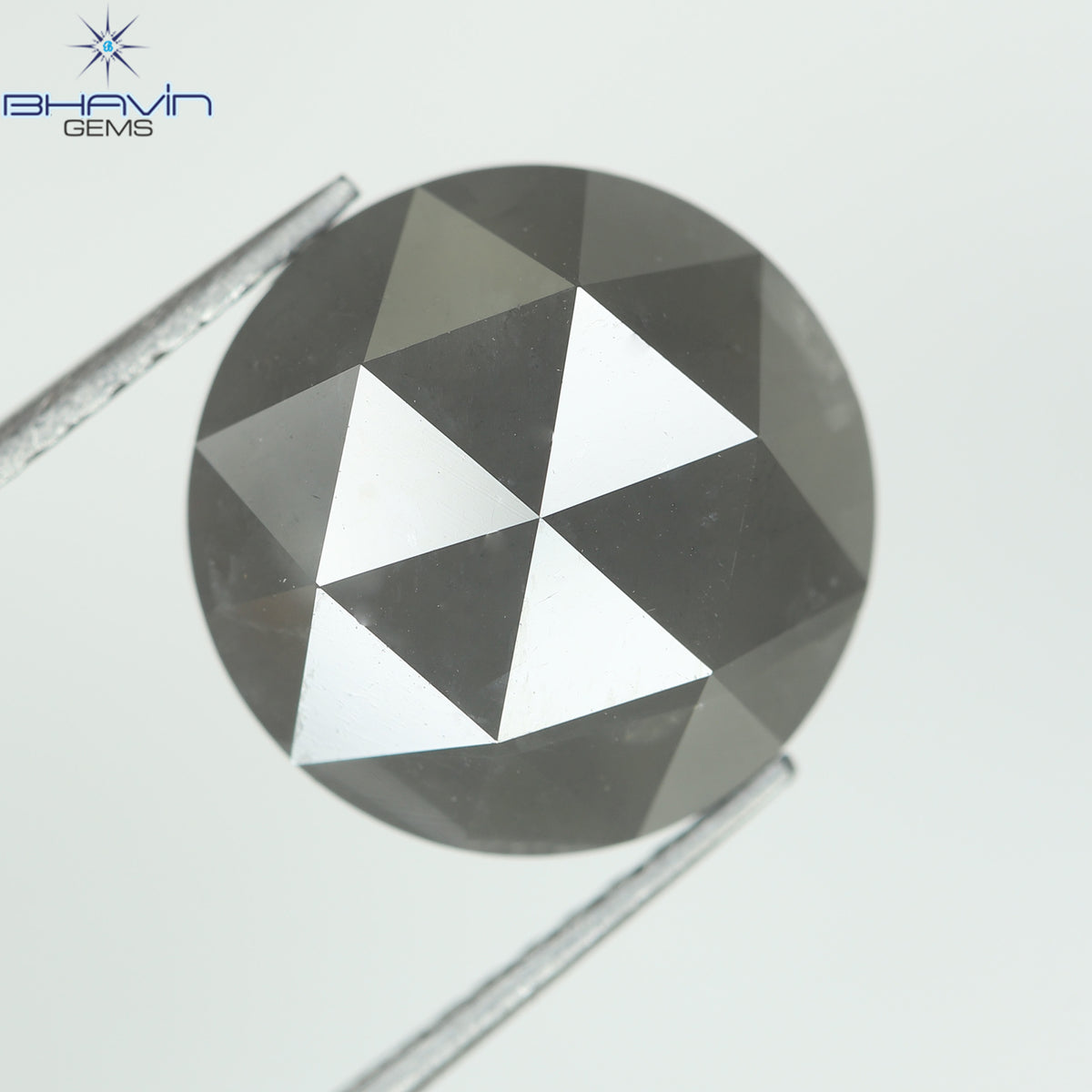 5.54 CT、ラウンド ローズ カット ダイヤモンド、グレー、クラリティ I3 (11.63 MM)
