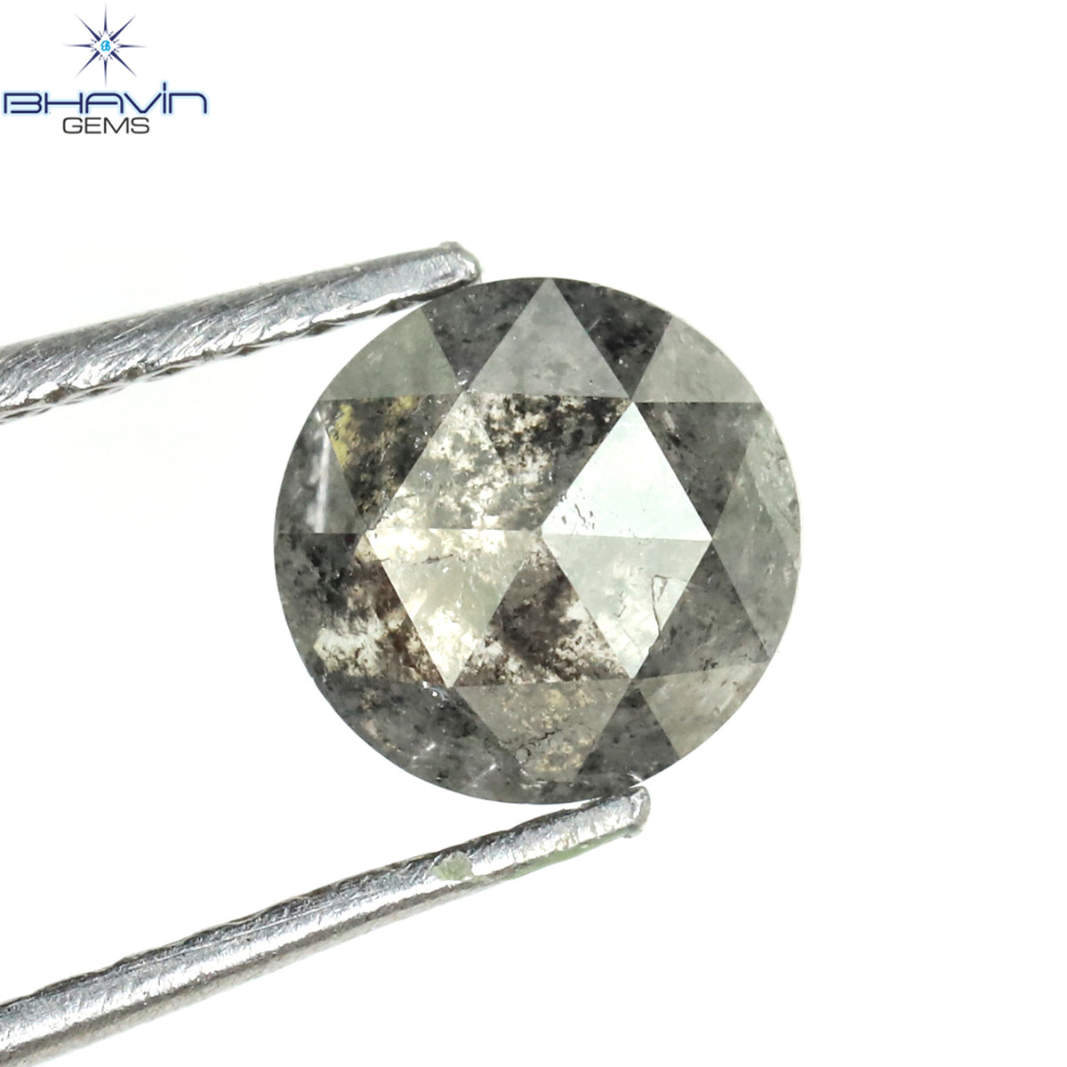 1.04 CT ラウンド シェイプ ナチュラル ダイヤモンド ソルト アンド ペッパー カラー I3 クラリティ (6.10 MM)