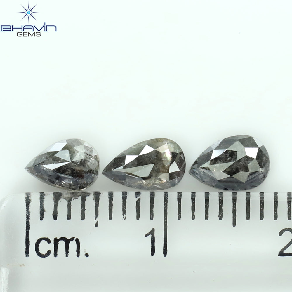 0.57 CT/2 個ペアシェイプ ナチュラル ルース ダイヤモンド ソルト アンド ペッパー カラー I3 クラリティ (5.63 MM)