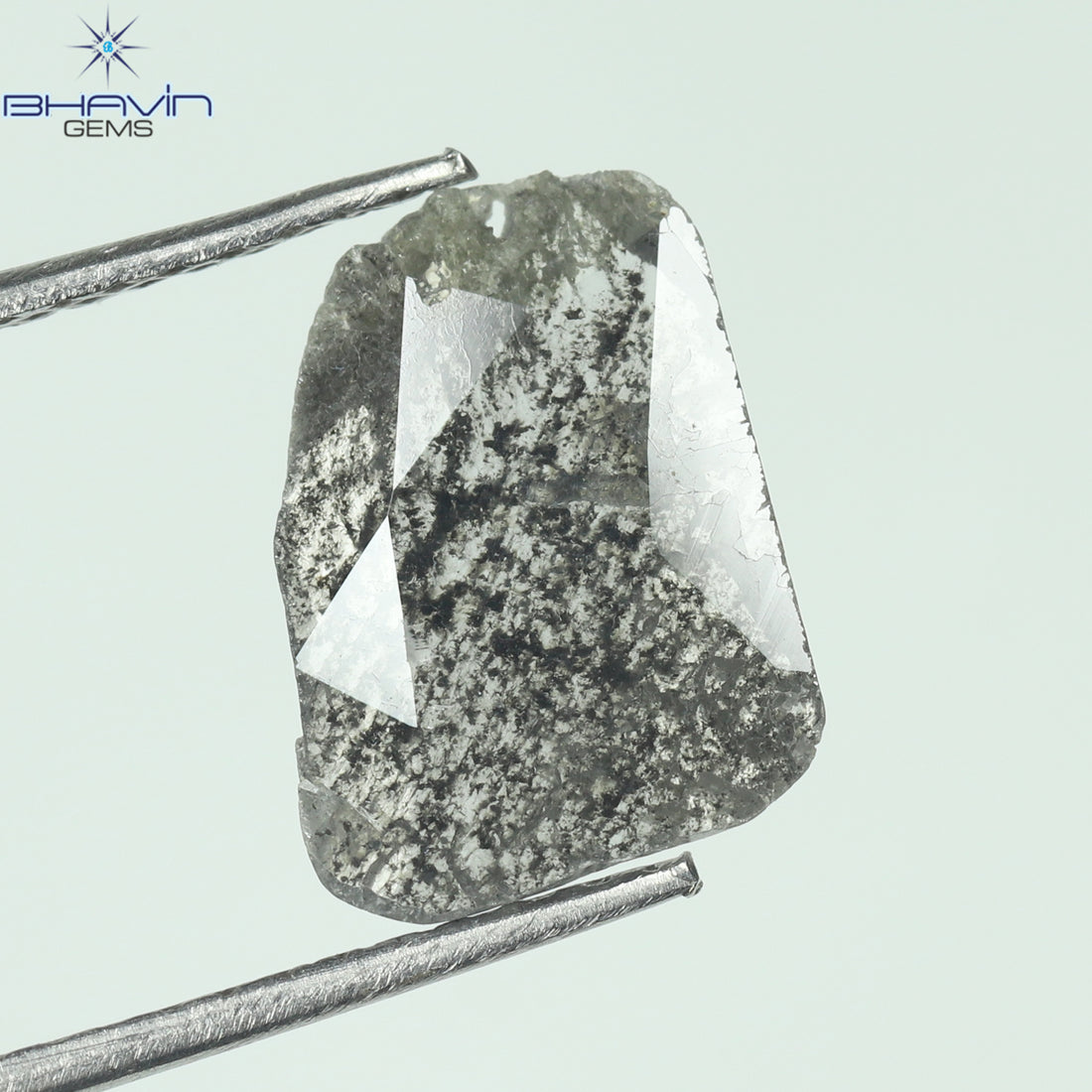 0.96 CT Slice Natural Diamond Salt And Pepper Color Clarity I3 (10.64 MM)