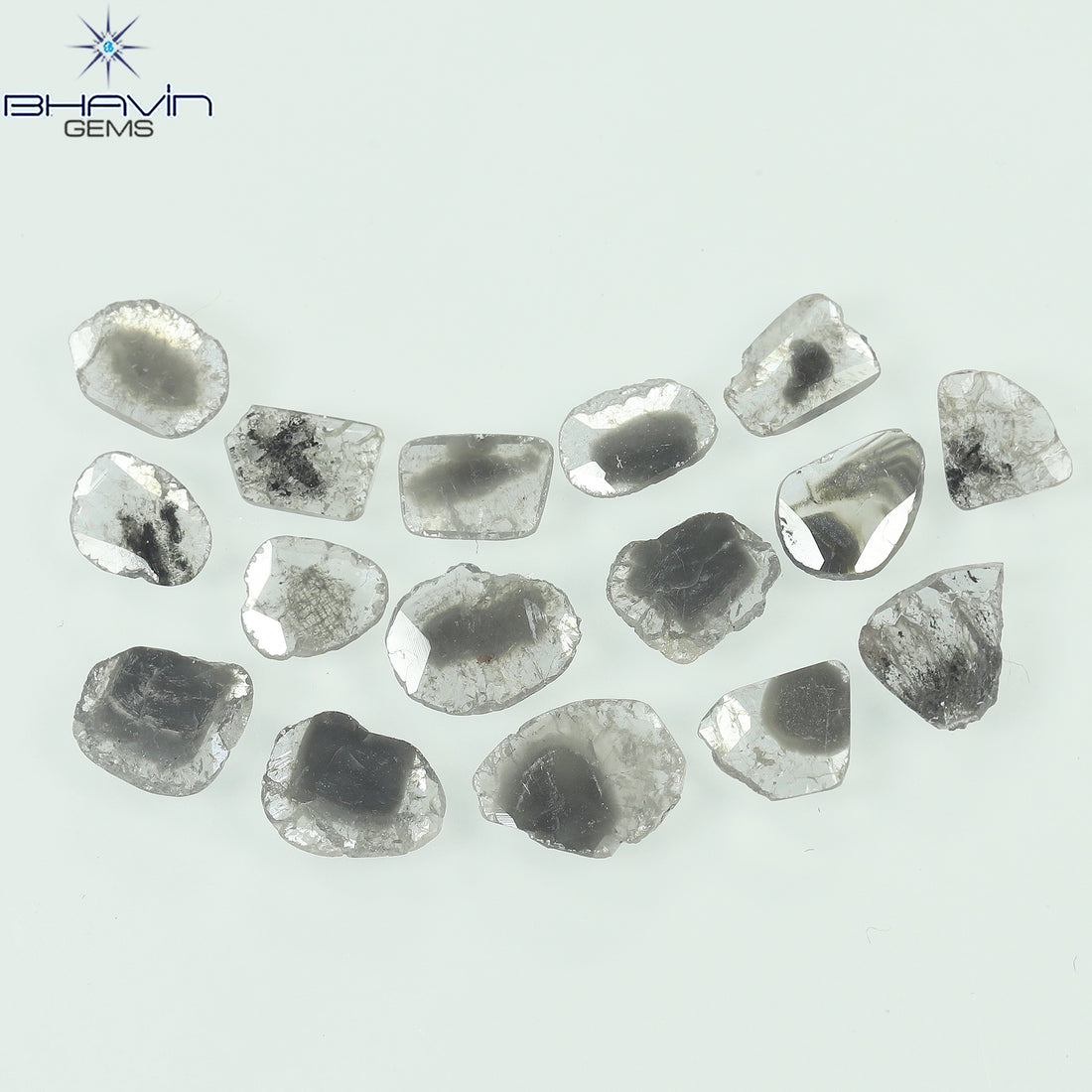 1.83 CT (16 Pcs) Slice Natural Diamond Salt And Pepper Color Clarity I3 (5.85 MM)