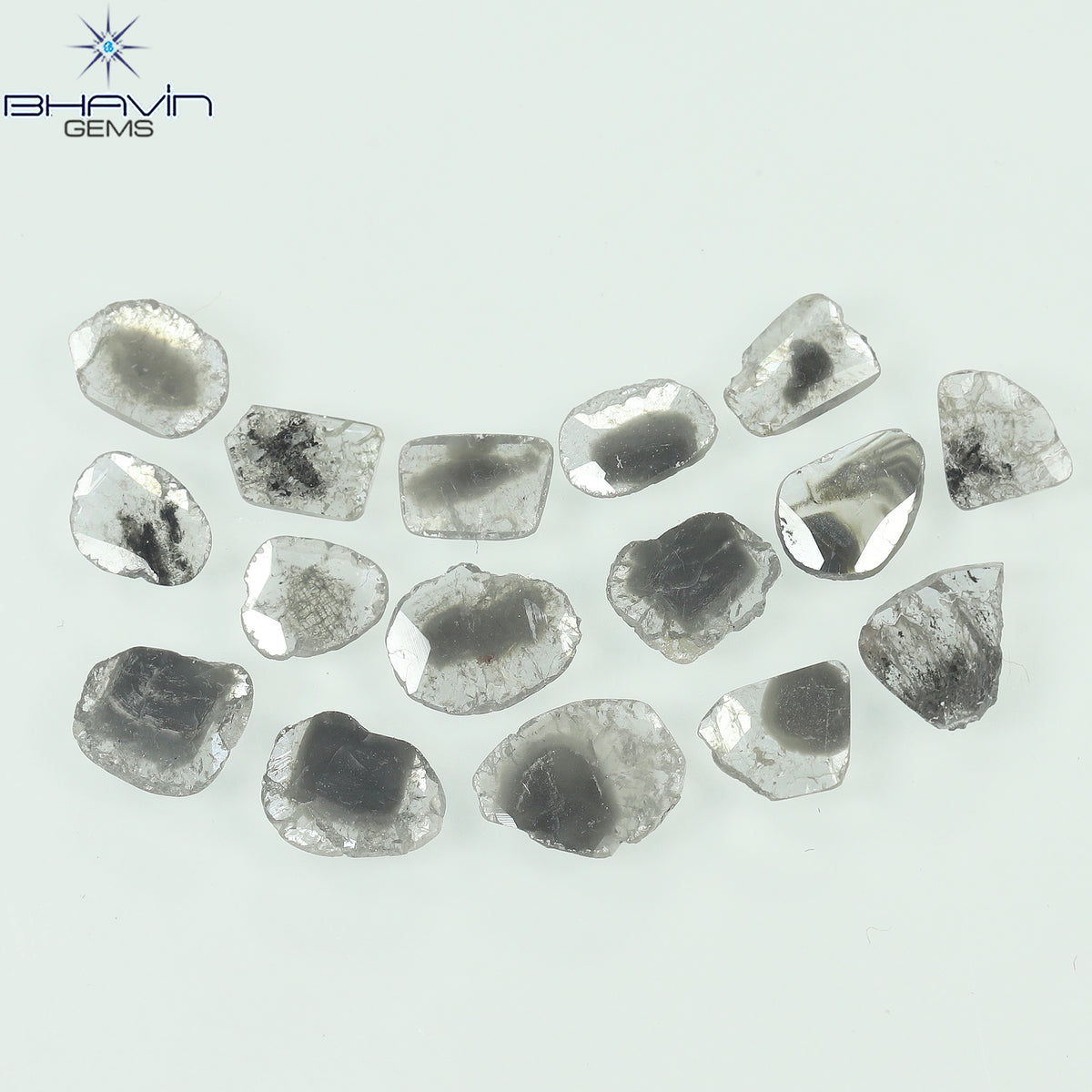 1.83 CT (16 Pcs) Slice Natural Diamond Salt And Pepper Color Clarity I3 (5.85 MM)