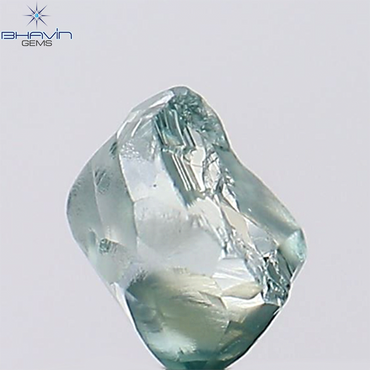0.57 CT, Rough Shape, Natural Diamond, Greenish Blue Color, VS2 Clarity (4.54 MM)