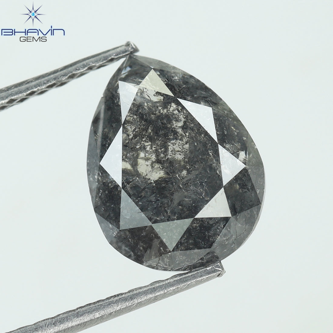 2.07 CT Natural Pear Diamond Salt And Pepper Color Clarity I3 (9.55 MM)