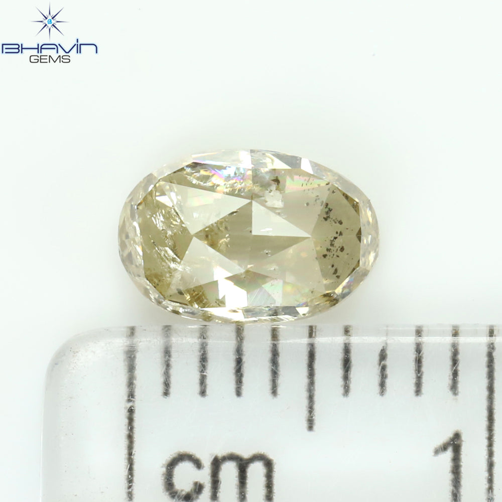 0.88 CT オーバル シェイプ ナチュラル ダイヤモンド ブラウン カラー I1 クラリティ (7.02 MM)