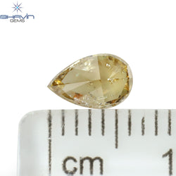 0.45 CT Pear Shape Natural Diamond Orange Color I3 Clarity (6.53 MM)