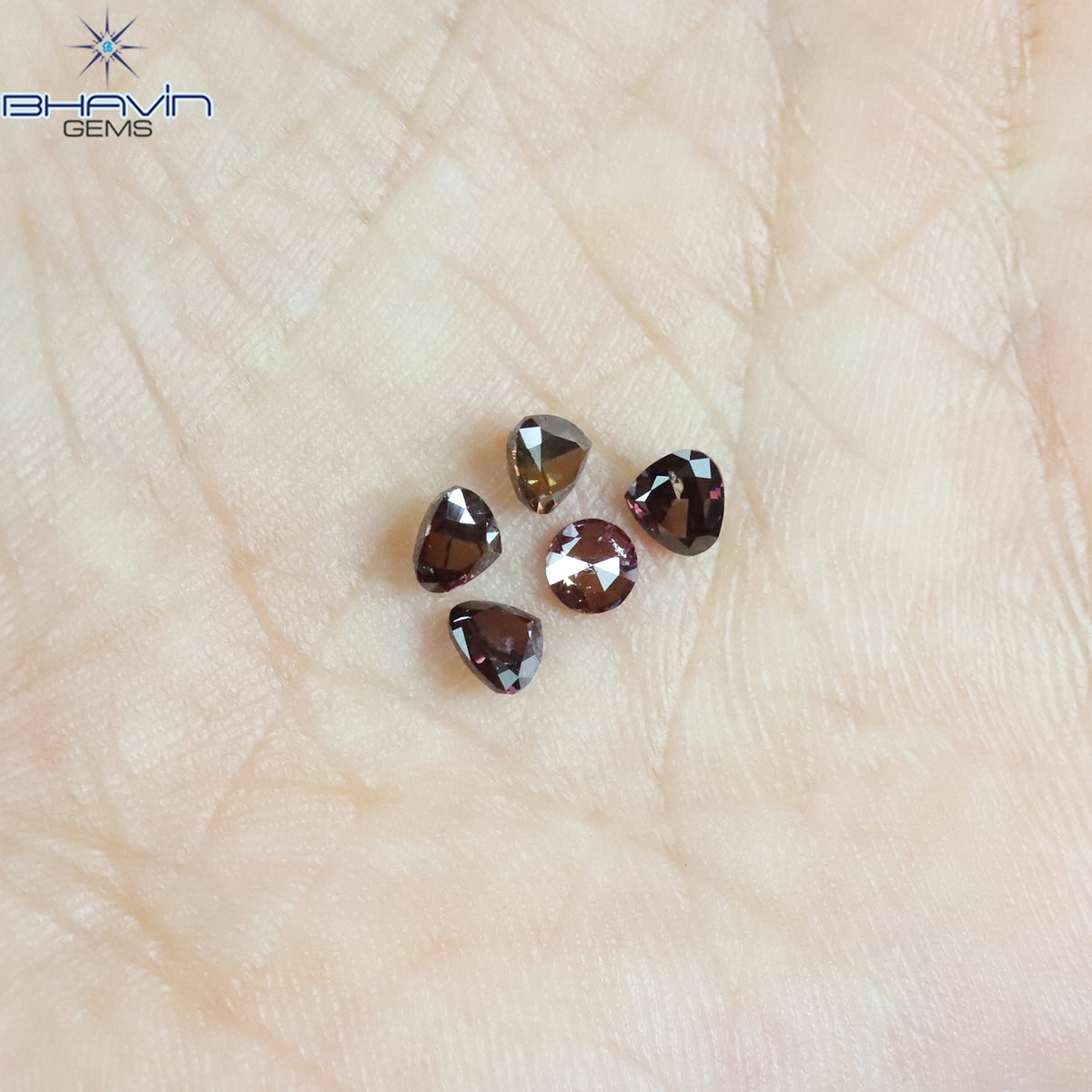 0.42 CT/4 ピース ミックス シェイプ ナチュラル ダイヤモンド ピンク カラー SI クラリティ (3.83 MM)