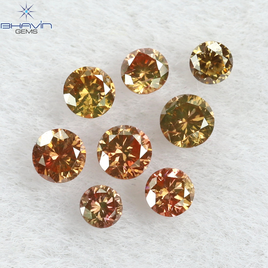 0.18 CT/8 Pcs Natural Round Diamond Enhanced Pink Color Clarity SI (1.90 MM)