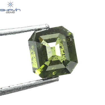 1.03 CT エメラルド シェイプ ナチュラル ダイヤモンド 強化グリーン カラー I2 クラリティ (5.30 MM)