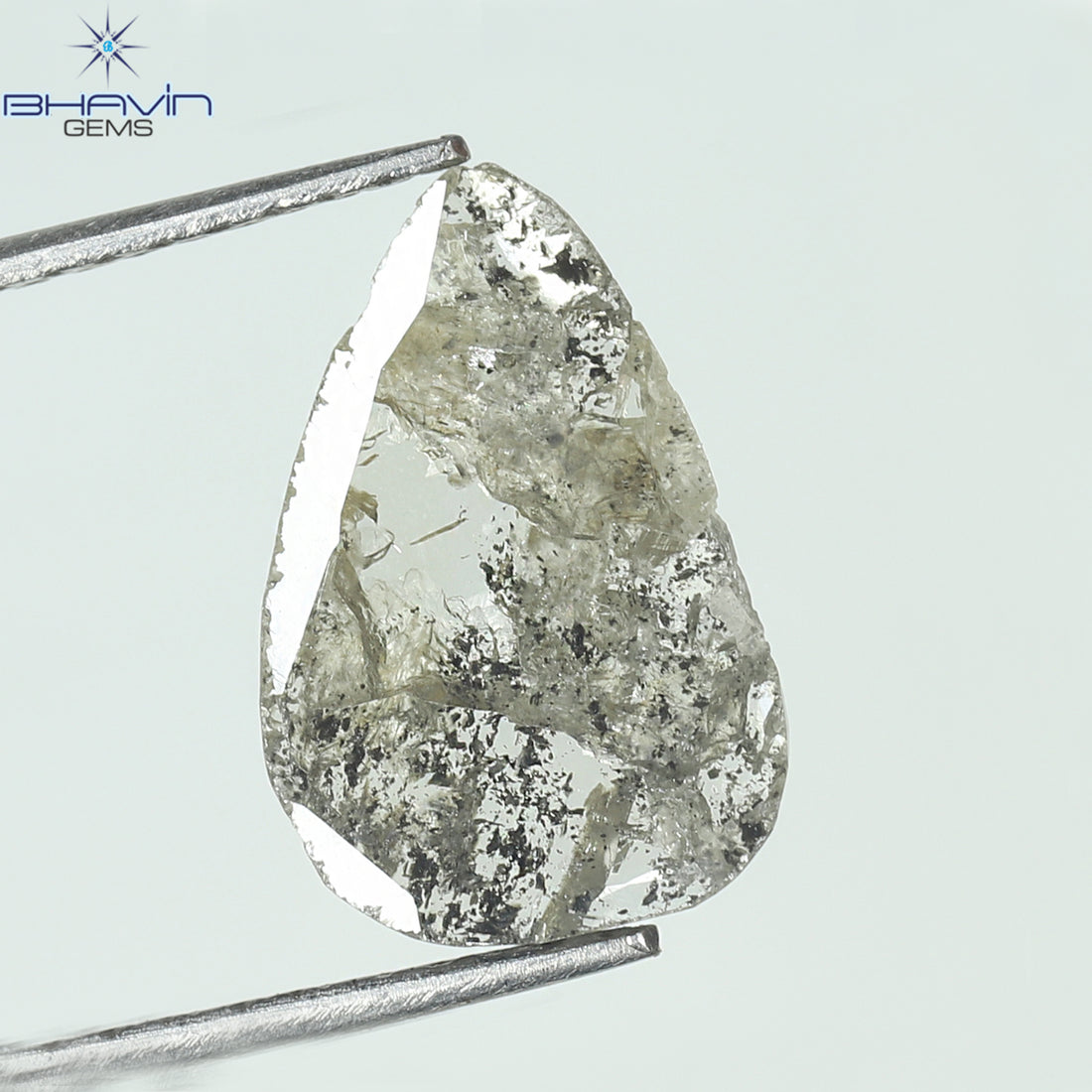 1.07 CT Slice Natural Diamond Salt And Pepper Color Clarity I3 (12.15 MM)