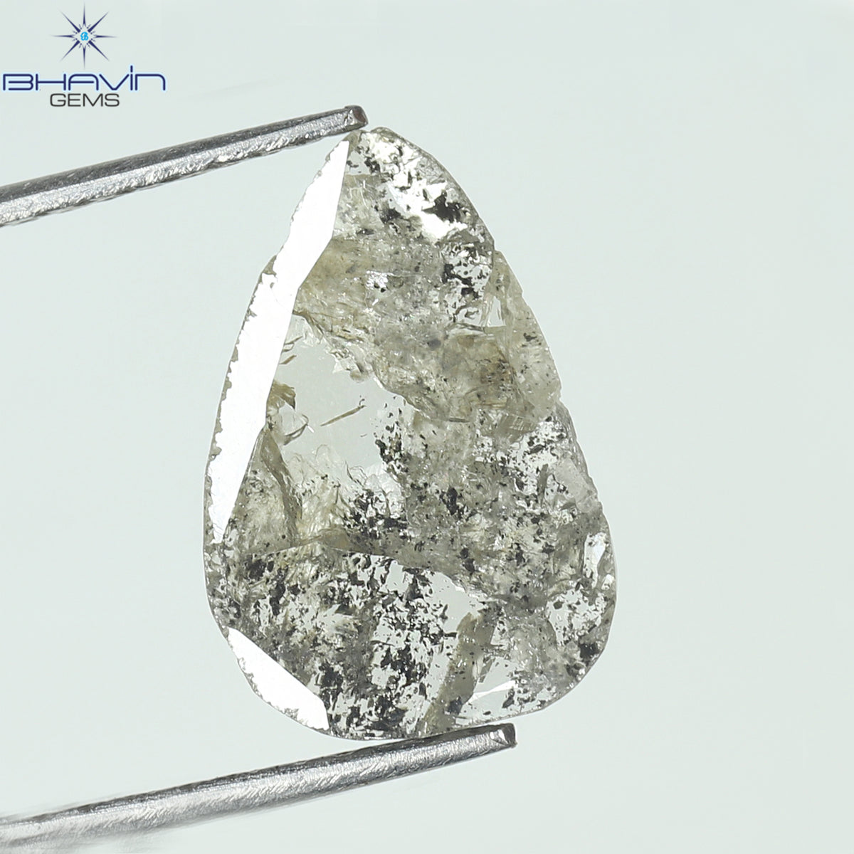1.07 CT Slice Natural Diamond Salt And Pepper Color Clarity I3 (12.15 MM)